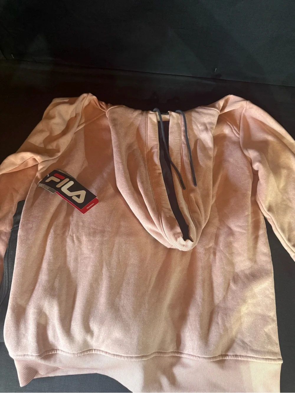 Fila Pink Hoodie with Black Jogger Shorts